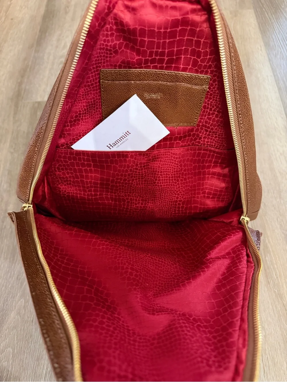 Hammitt Brown Leather Backpack with Gold Hardware